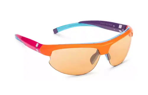 LOUIS VUITTON Polyamide Irregular Shape Sunglasses Unisex Orange