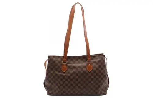 LOUIS VUITTON Polyvinyl Chloride Leather Shoulder Bag Women's Brown