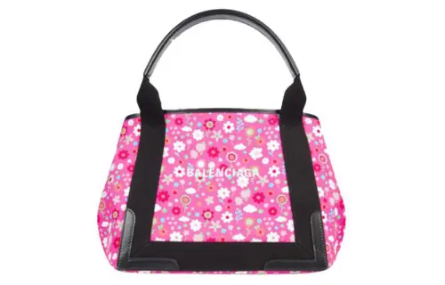 Balenciaga Canvas With Leather Tote Bag, Shopping Bag, Canvas Bag, Handbag Women's Pink