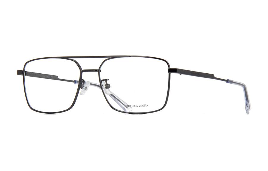 Bottega Veneta Letter Print Aviator Eyeglass Frames Unisex Black
