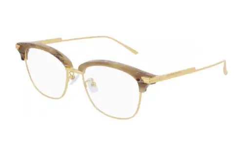 Bottega Veneta Acetate Browline Eyeglass Frames Unisex Gold