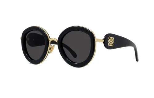 LOEWE Metal Irregular Shape Sunglasses Unisex Black