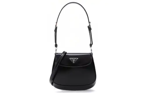 PRADA Cleo Leather Shoulder Bag Mini Women's Black