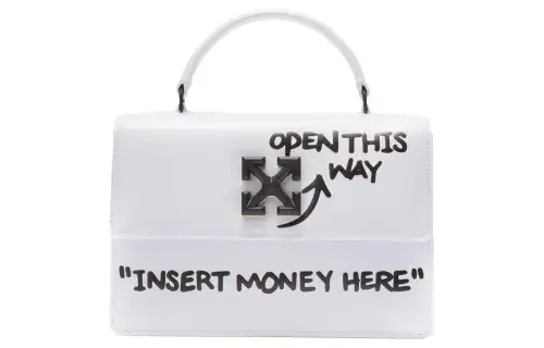OFF WHITE Leather Messenger Bag, Crossbody, One Shoulder Handbag Women's White