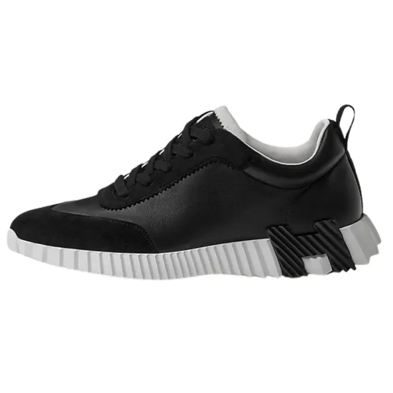 HERMES Bouncing Casual Shoes Men Low-Top Black