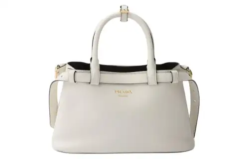 PRADA Leather Shoulder Bag, Crossbody Bag, Handbag Small Women's Black & White