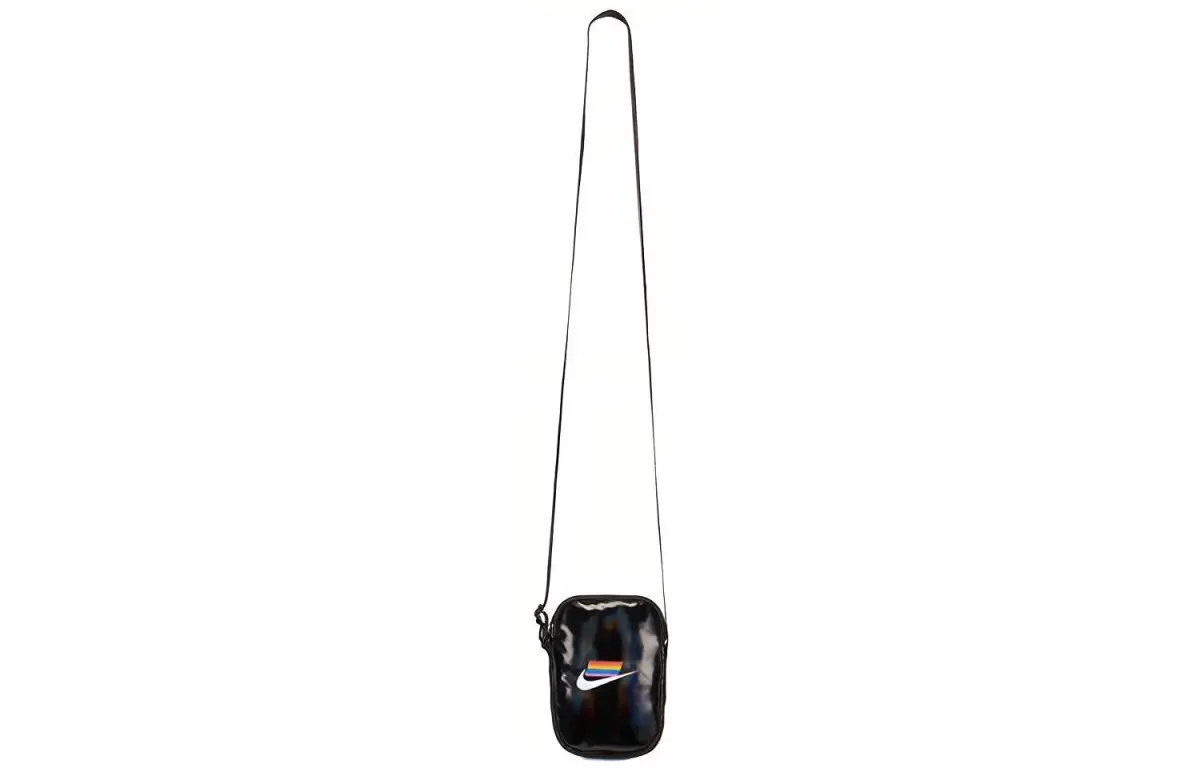Nike Polyester Shoulder Bag, Crossbody Bag Regular Unisex Black & White