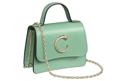 CARTIER Panthère De Cartier Calfskin Shoulder Bag, Crossbody Bag, Handbag Extra Small Women's Almond Green