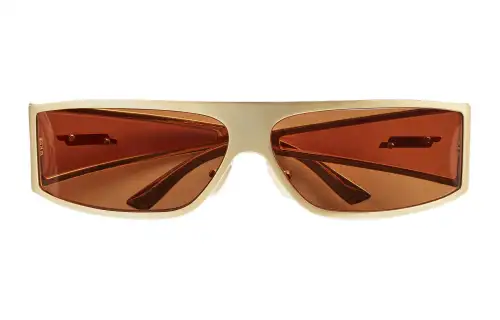 Bottega Veneta Metal Irregular Shape Sunglasses Women's Gold