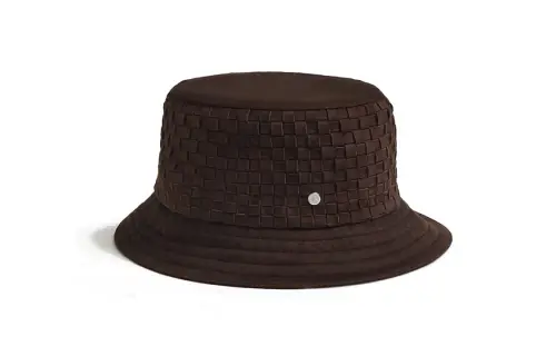 HERMES Suede, Lambskin Bucket Hats Women's Ebony Brown