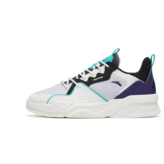 Anta G6 Slip-Resistant Cushioning Low-Top Skateboard Shoes Men's White Black Purple