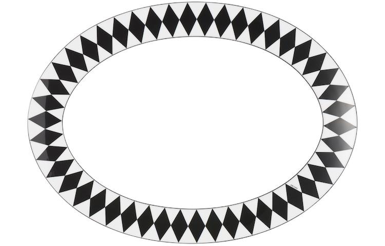 PRADA Large ceramic platter plate black and white