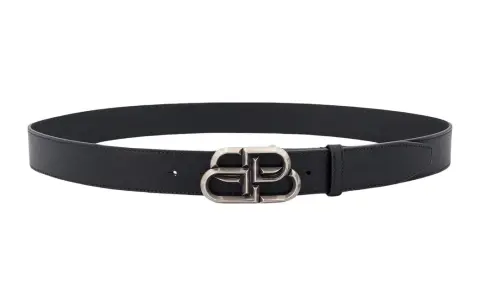Balenciaga Metal Leather Belts Men's Black -