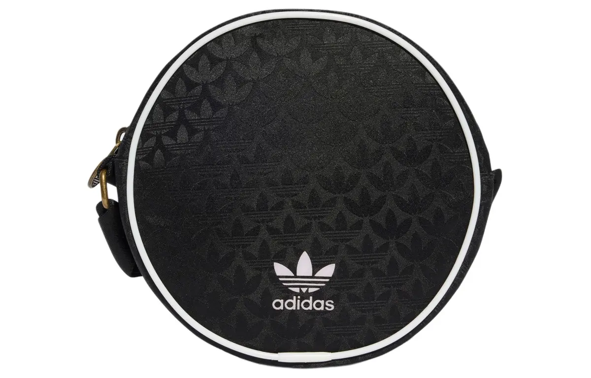 Adidas Originals Recycled Polyester Sports One Shoulder Small Round Bag Unisex Black & White