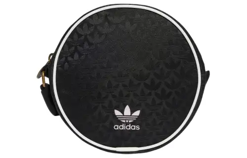 Adidas Originals Recycled Polyester Sports One Shoulder Small Round Bag Unisex Black & White