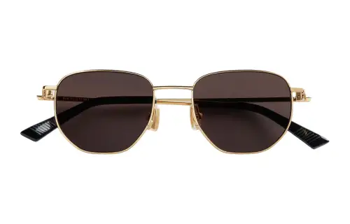 Bottega Veneta Acetate Metal Oval Sunglasses Women's Gold