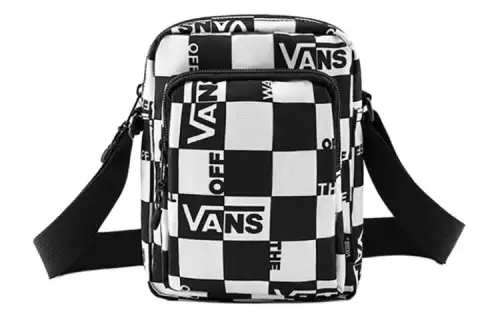 Vans Checkerboard Polyester Small Crossbody Bag, Shoulder Bag, Crossbody Bag Regular Unisex Black White