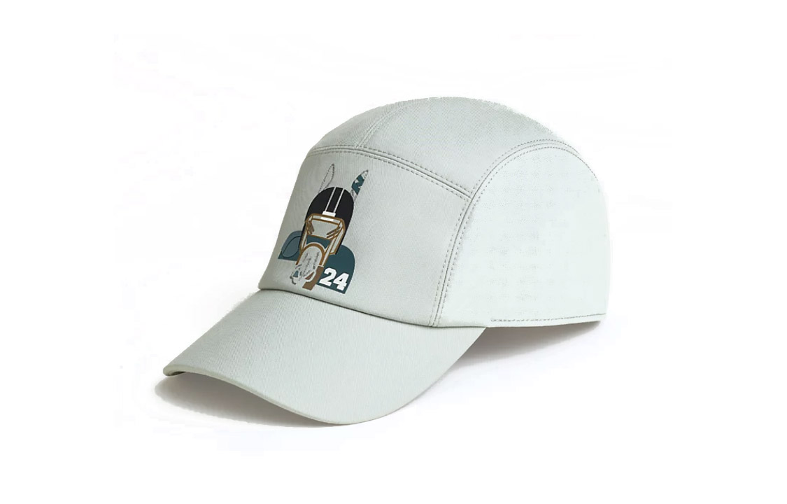 HERMES Cotton, Palladium Plated Baseball Caps Men's Gray