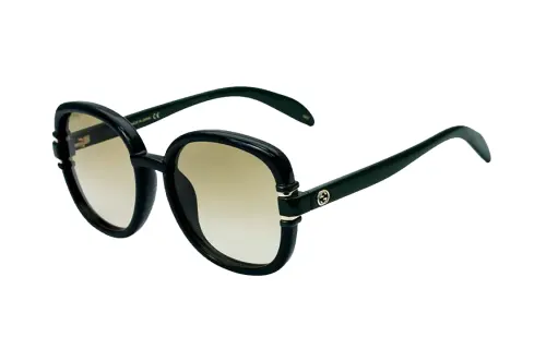 GUCCI Irregular Shape Sunglasses Women's Black