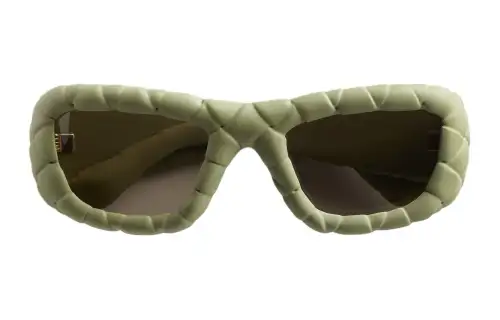 Bottega Veneta Acetate Irregular Shape Sunglasses Women's Green