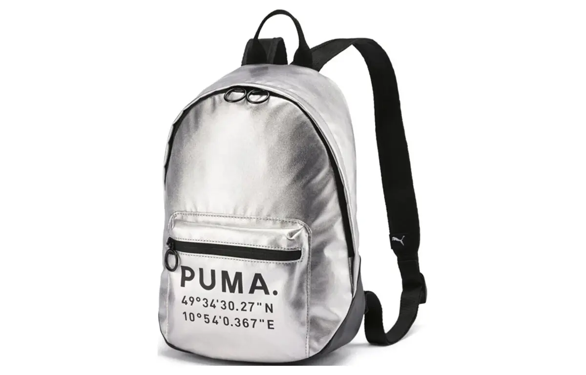 PUMA Athleisure Artificial Leather Backpack Regular Unisex Silver