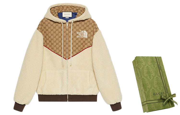 Куртка Gucci x THE NORTH FACE (бежевая) — фото 3