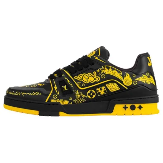 LOUIS VUITTON Trainer Skateboard Shoes Women's Low-Top Black