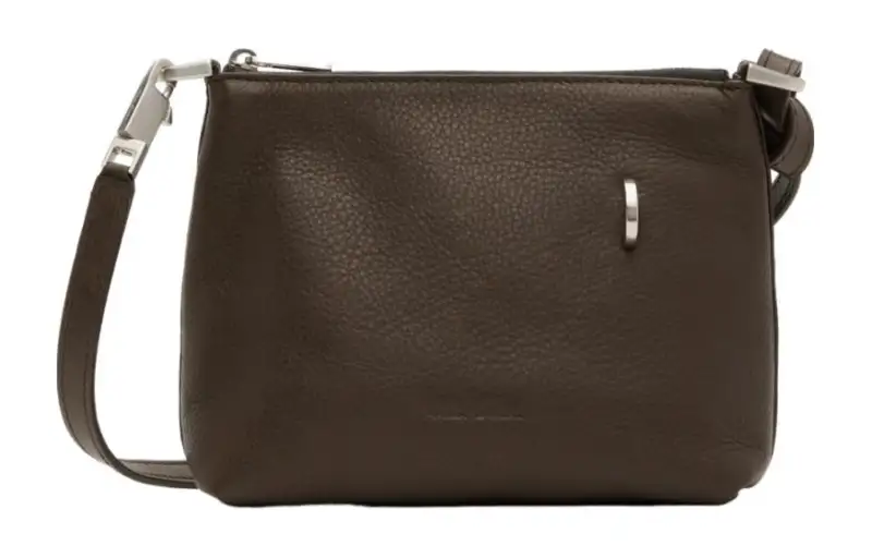 RICK OWENS/RO Calfskin Crossbody Bag, Shoulder Bag Small Men's Brown