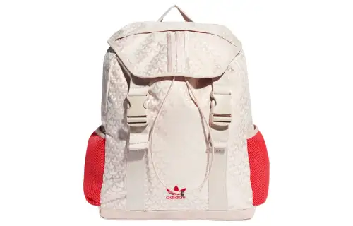 Adidas Originals Trefoil Recycled Polyester Jacquard Fabric Backpack Regular Women's Taupe & Scarlet