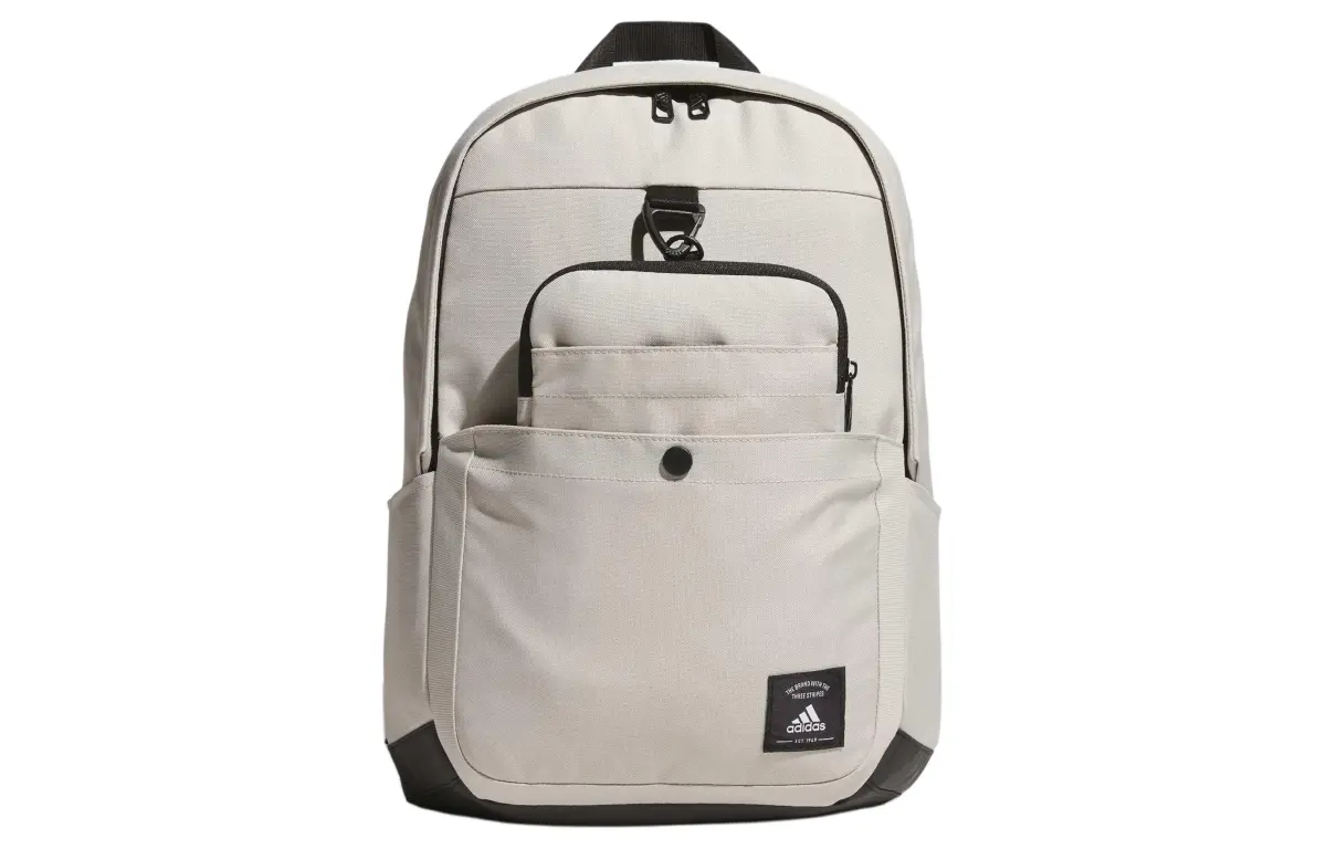 Adidas Recycled Polyester Plain Weave Fabric Backpack Men's Putty Gray