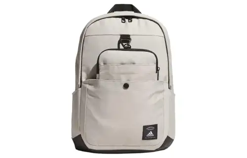 Adidas Recycled Polyester Plain Weave Fabric Backpack Men's Putty Gray