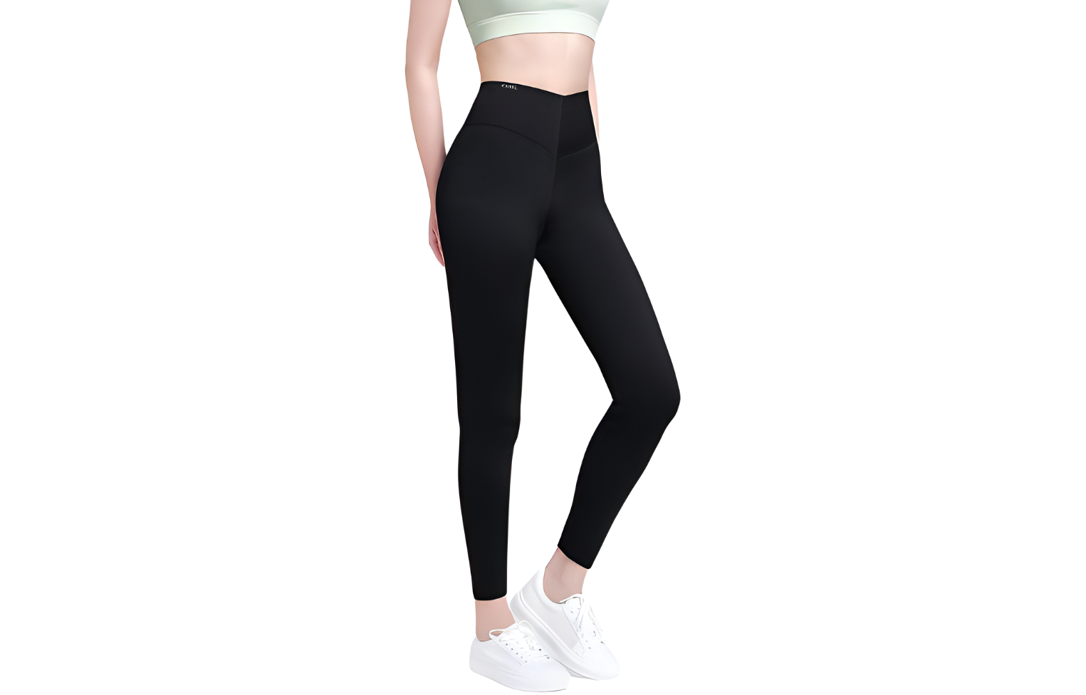 CAMEL Solid Color Thickened And Fleece Lined Thermal High Rise Elastic Ankle Length Yoga Pants Women’s Phantom Black