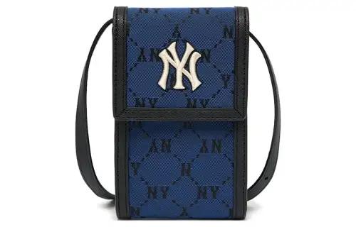 MLB Monogram Collection Polyester One Shoulder Crossbody Cell Phone Pouch Regular Unisex Midnight Blue