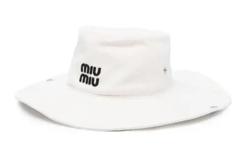 MIU MIU Drill Logo-embroidered Hat