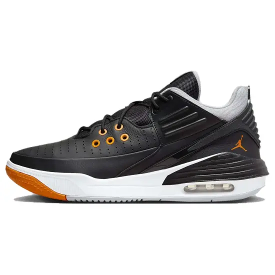 JORDAN Max Aura 5 Basketball Shoes Men Low-Top Black Orange White