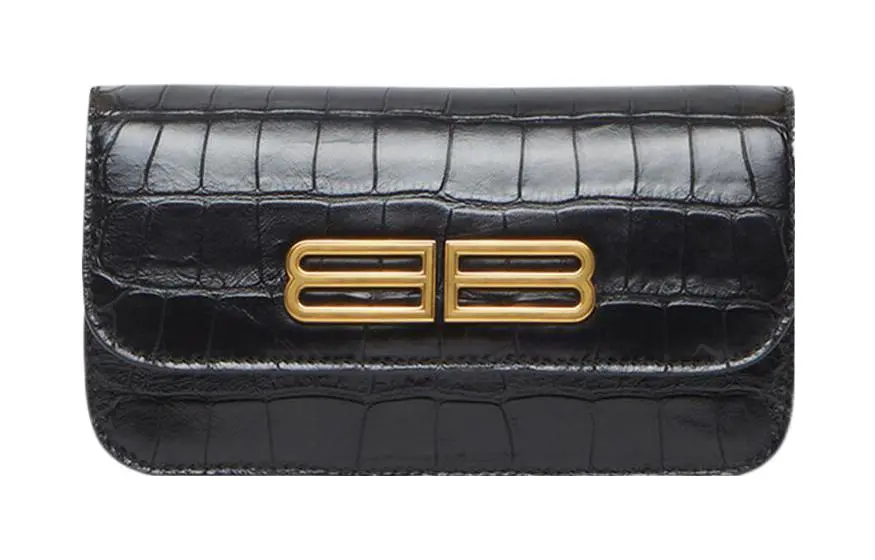Balenciaga Women's Gossip Wallet On Chain Black