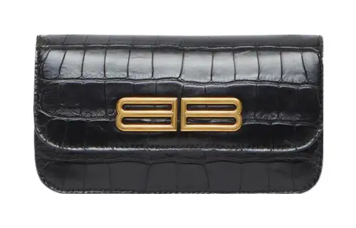 Balenciaga Women's Gossip Wallet On Chain Black