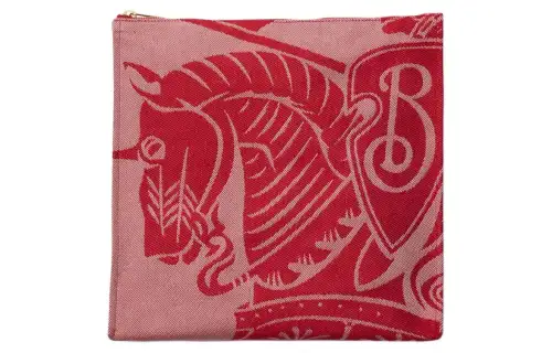 Burberry Cotton With Polyester Clutch Men's Red