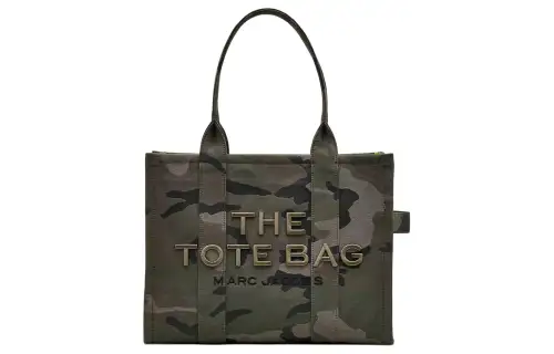MARC JACOBS Embroidered namesake brand woven jacquard fabric Tote bag Tote bag shopping bag handbag women's camouflage color
