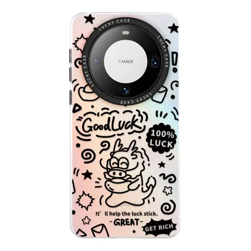 Small bone ABS+PC material Internet celebrity personality simple and creative New Year Year of the Dragon laser acrylic mobile phone case suitable for Huawei/HUAWEI/p50/p40pro/mate60pro/50/40/30/p60/p30 cute style