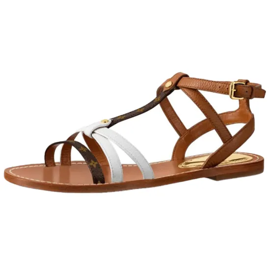 LOUIS VUITTON Shoes Sports Sandals 'Brown White' Women's