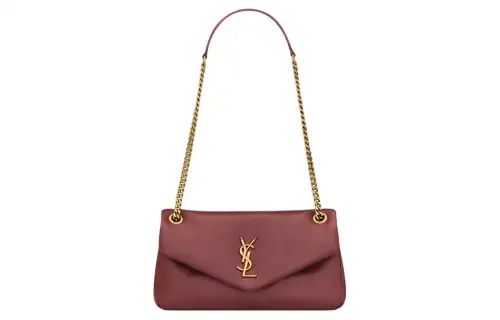 SAINT LAURENT Lambskin Backpack Shoulder Bag Women's Merlot Red
