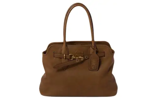 MIU MIU Aventure Nappa Leather Bag Handbag Oak