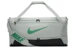 Nike Polyester One Shoulder Crossbody Handheld Gym Bag Medium Unisex Light Silver & Black & Stadium Green