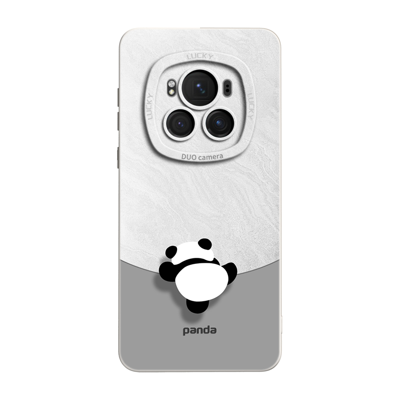 GGUU Silicone material, angel eyes climbing panda selected raw materials, skin-friendly feel, mobile phone case, suitable for honor/honor magic6/magic6 pro, original design, small fresh art