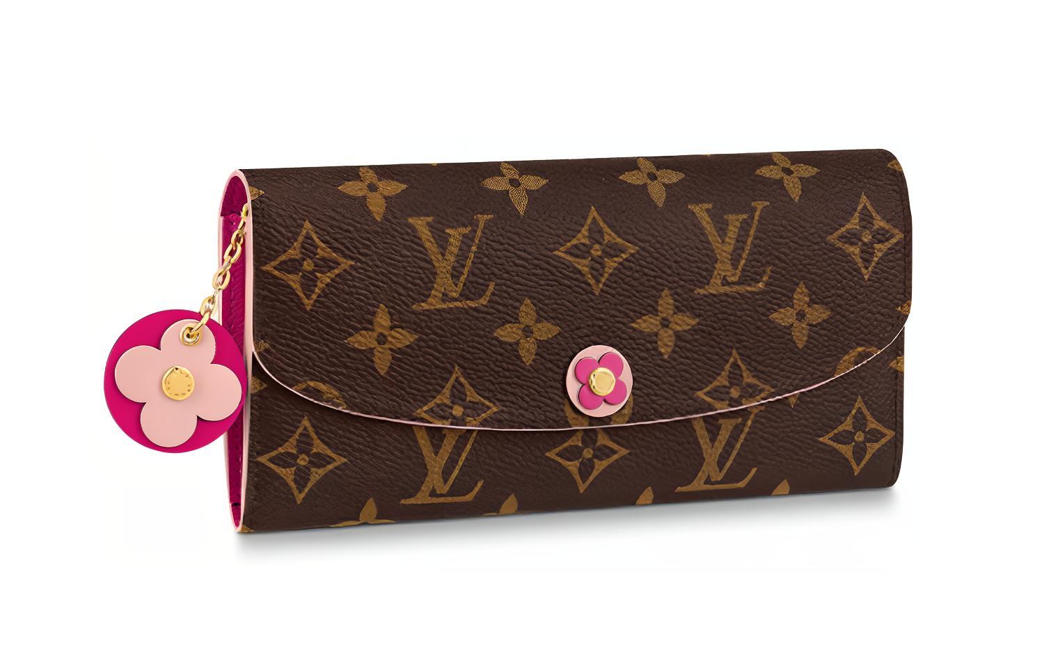 LOUIS VUITTON Emilie Long Canvas Wallet Regular Women's Plum Pink
