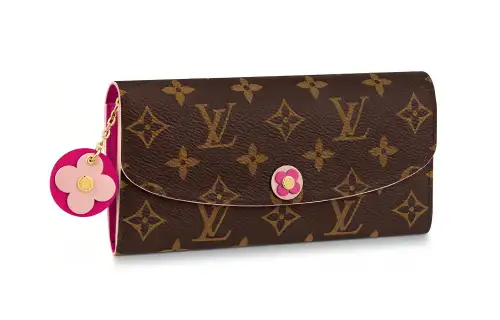 LOUIS VUITTON Emilie Long Canvas Wallet Regular Women's Plum Pink
