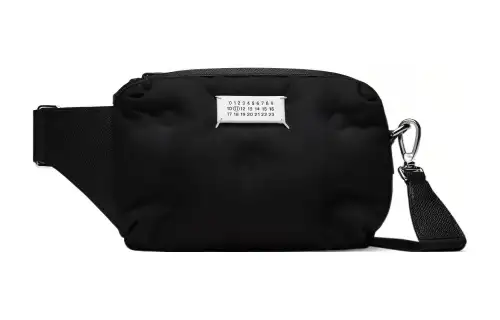 Maison Margiela Glam Slam Nylon With Calfskin Sports Bag, Crossbody Bag, Shoulder Bag Men's Black