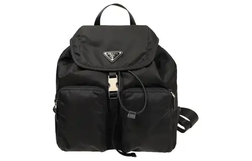 PRADA Canvas Backpack Unisex Black
