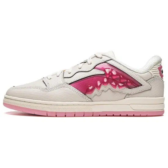 LiNing Wei Wu PRO Skateboard Shoes Unisex Low-Top Ecru/Fairy Pink